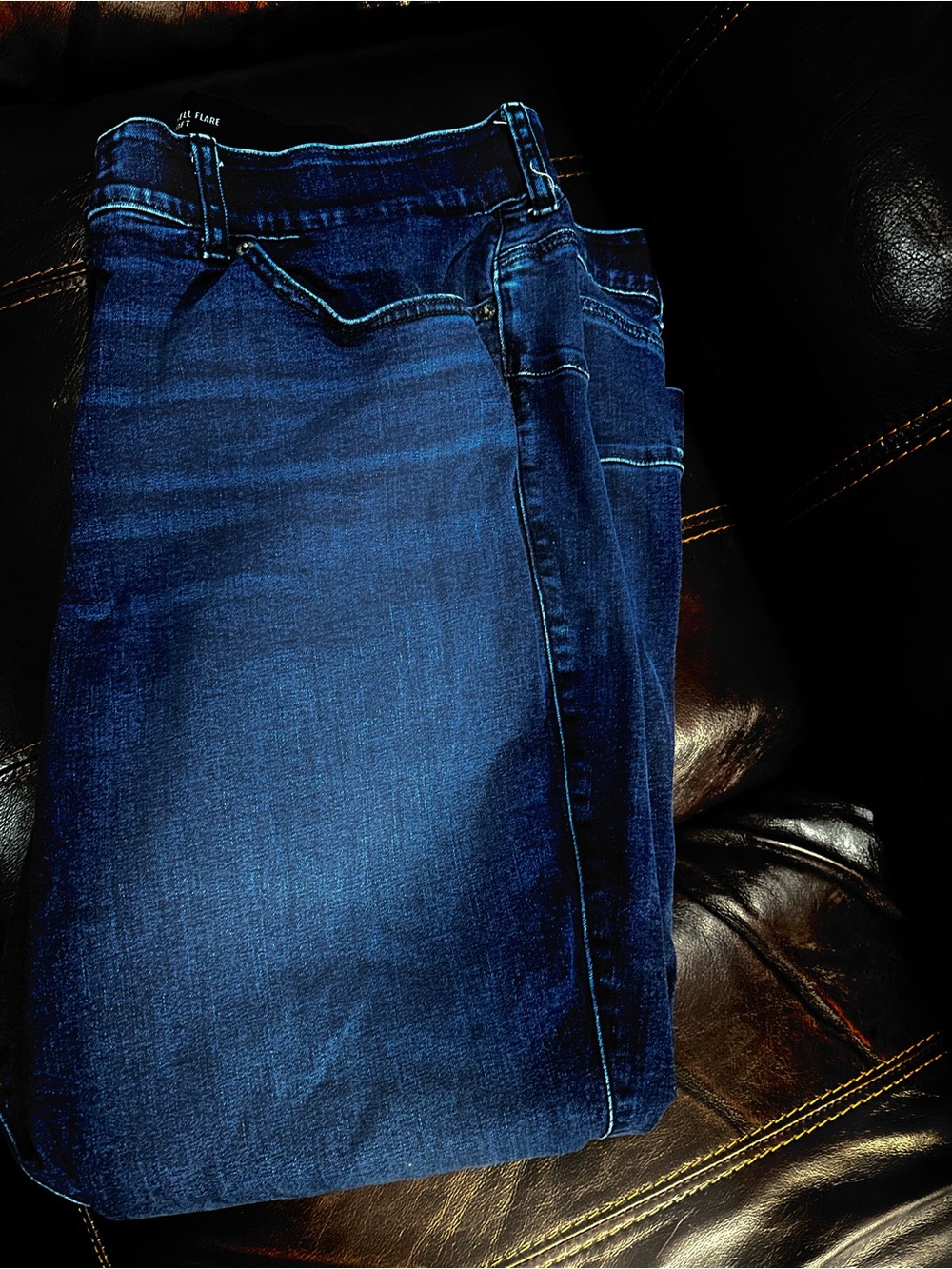 Classic Dark Blue Wide Leg Jeans - Women